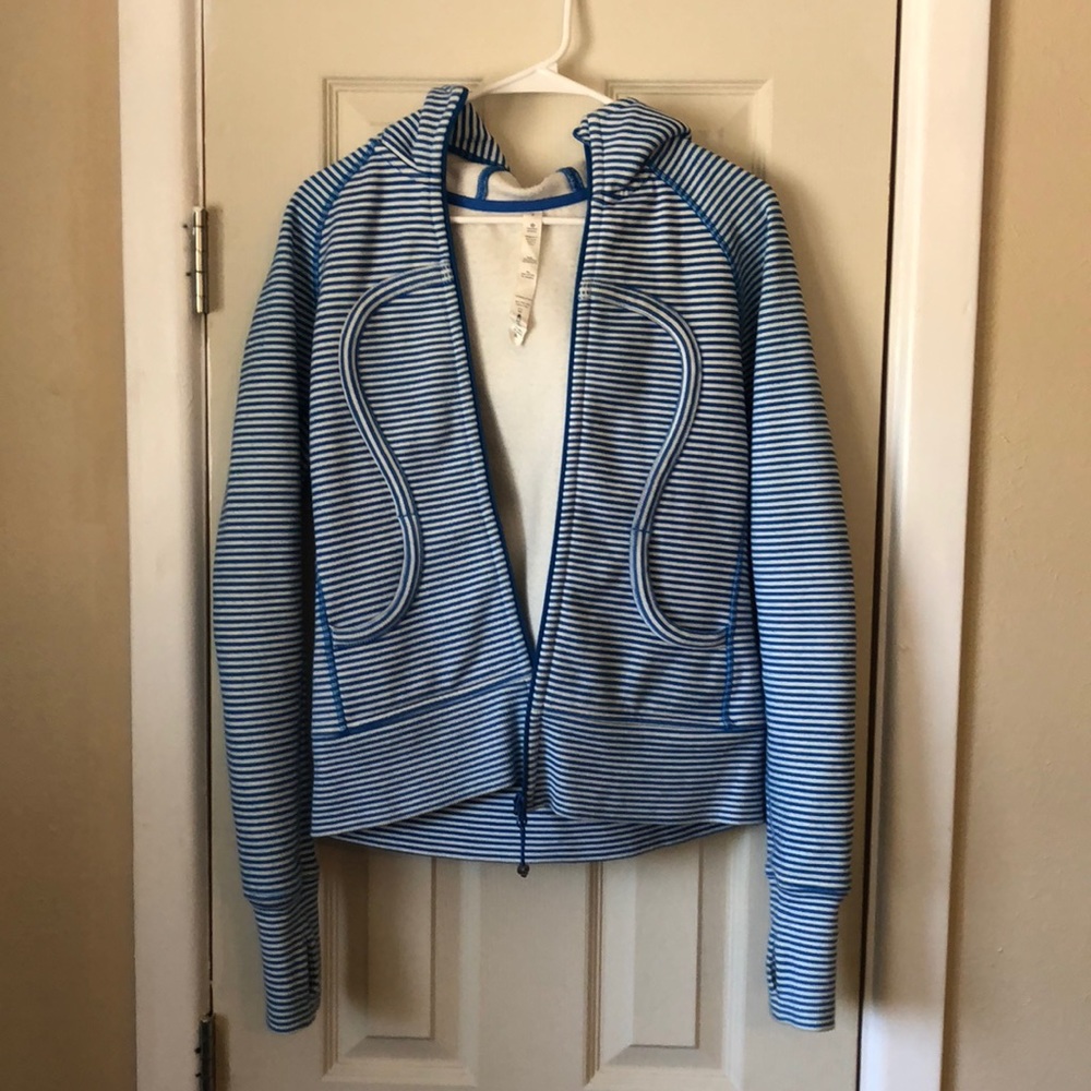 Blue striped lululemon hoodie